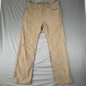 Prana Chino Pants Men's Size 34/30 Brown Standard Fit Stretch Preppy Designer